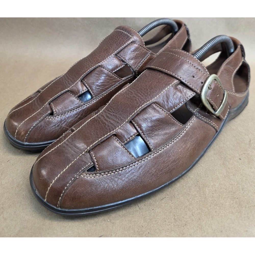 Cole Haan Men's Sz 11 M Vibram Country Fisherman Sandals Leather Brown Vacation